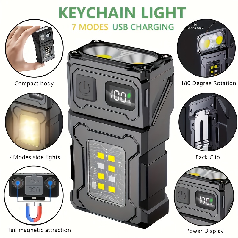 Outdoor Lighting Globes - Mini lanterna de bolso led recarregável,