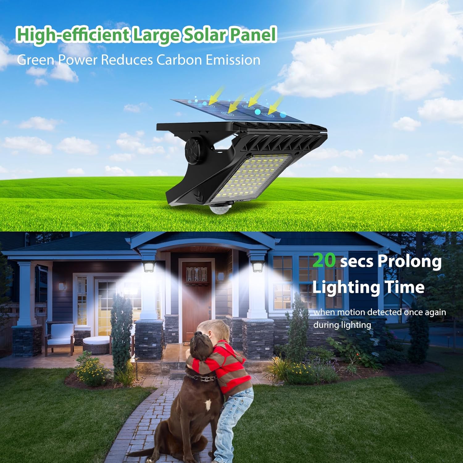 Outdoor Lighting For Fence - Luzes solares 45LED para exteriores com