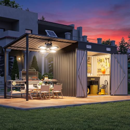 Outdoor Lighting Gazebo - Galpão de Armazenamento Externo 6x4FT e