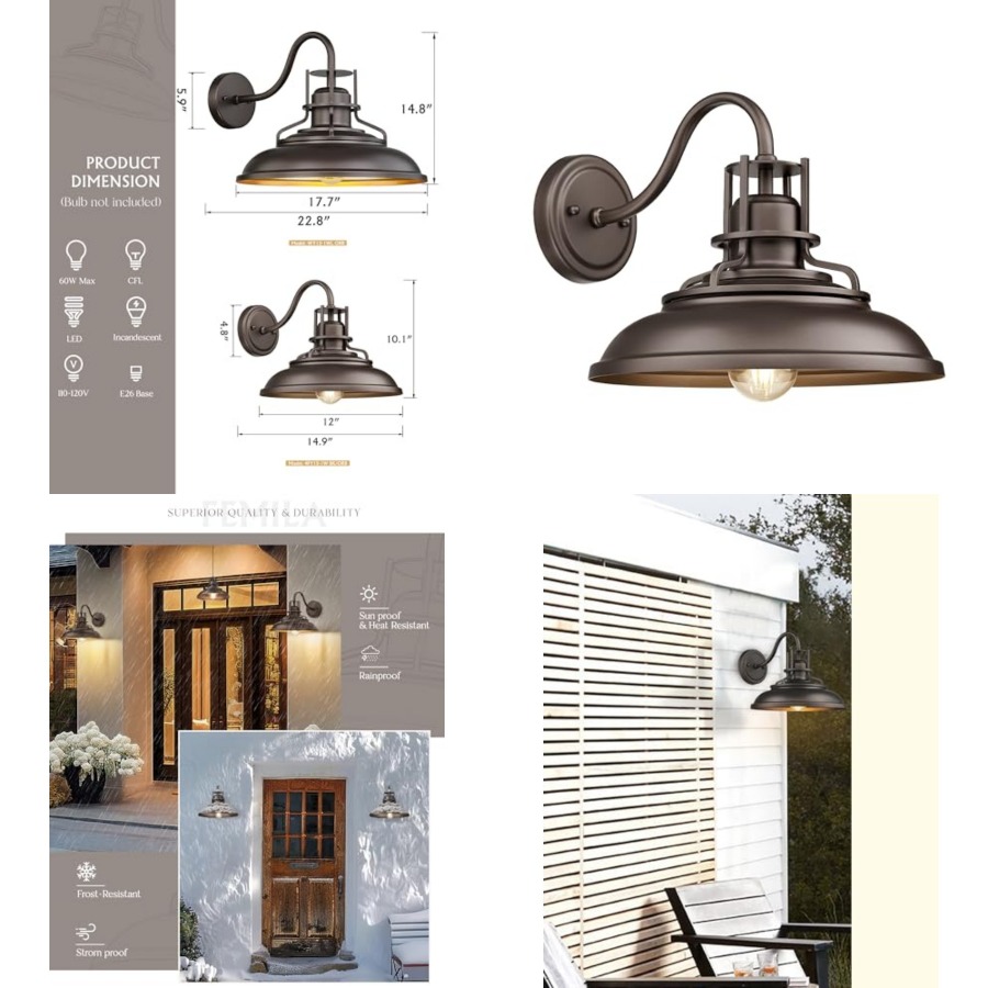 Outdoor Lighting Wall - Luminária Externa para Celeiro, Luminárias de