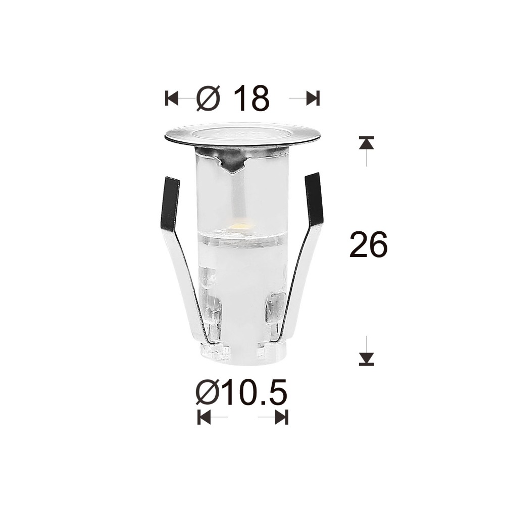 Ground Light Recessed - 10 pces led mini deck luz
