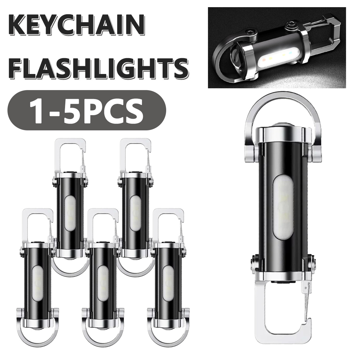 Hanging Outdoor Lighting - Poderosa edc lanterna led chaveiro recarregável