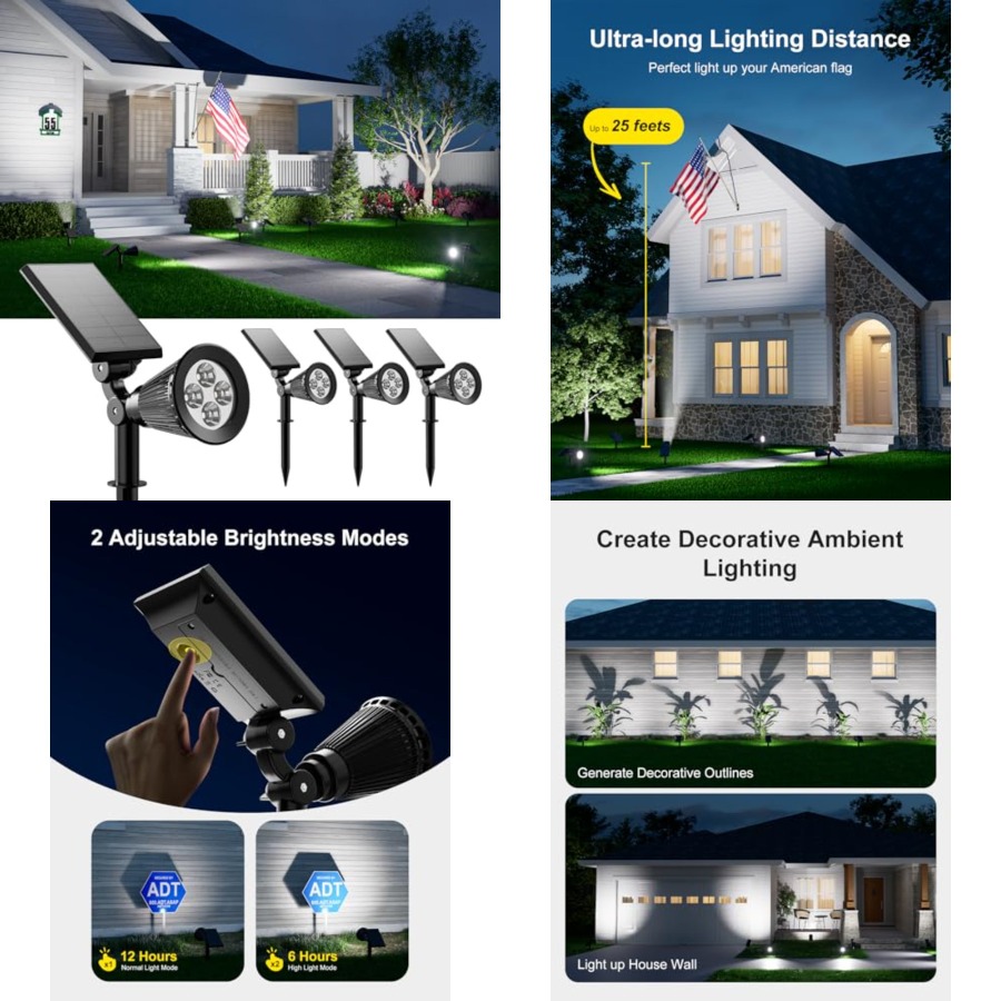 Outdoor Lighting Wall - Refletores Solares Externos à Prova d'Água
