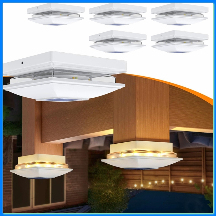 Outdoor Lighting For Fence - Pacote com 4 Luzes Solares para