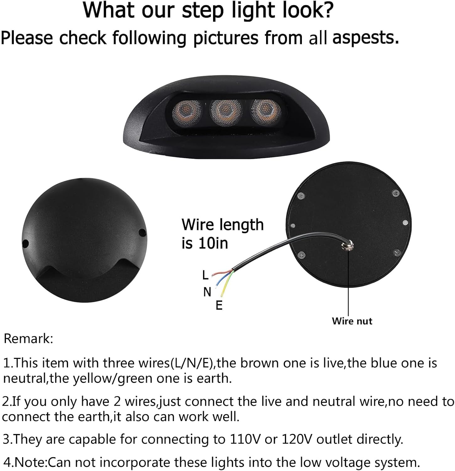 Outdoor Lighting Hardwired - Luzes LED de Degrau de Superfície