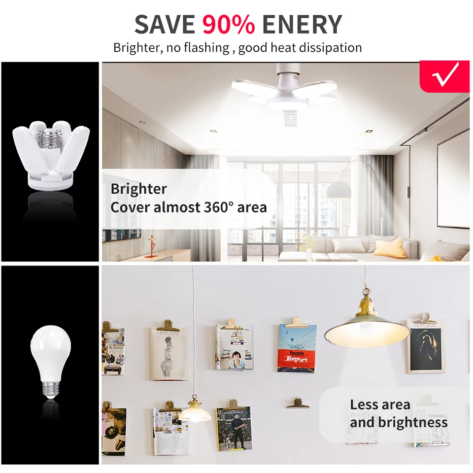 E27 ventilador dobrável 28w se - Outdoor Lighting Warehouse avaliação e preço