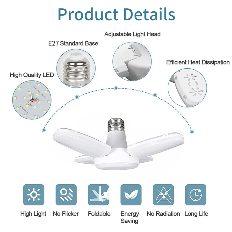 E27 ventilador dobrável 28w se - Outdoor Lighting Warehouse avaliação e preço