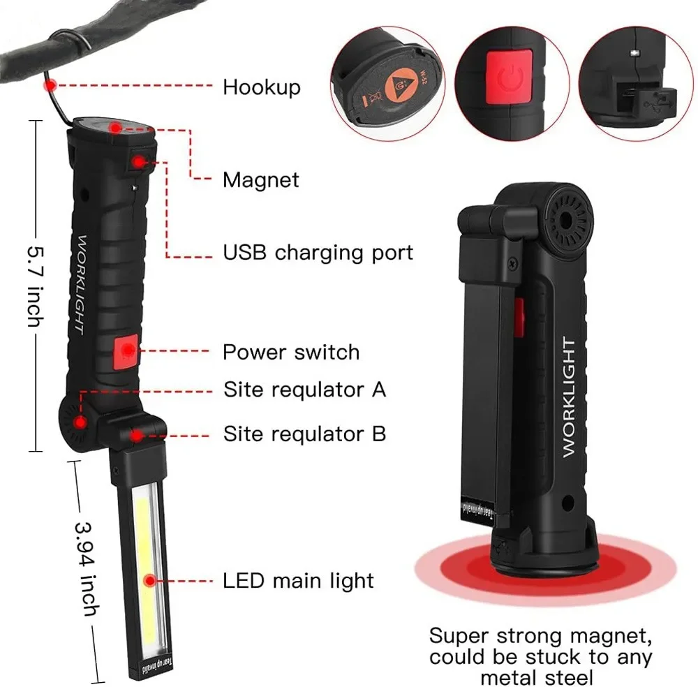 Lanterna led cob portátil usb  - Outdoor Lighting For Camping avaliação e preço