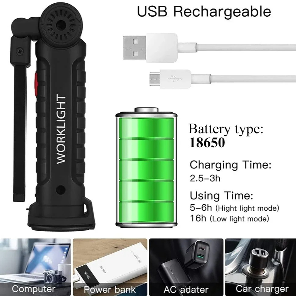 Lanterna led cob portátil usb  - Outdoor Lighting For Camping avaliação e preço