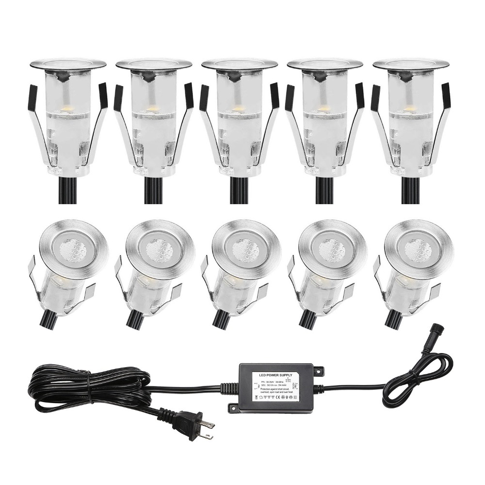 10 pces led mini deck luz ip67 - Ground Light Recessed avaliação e preço