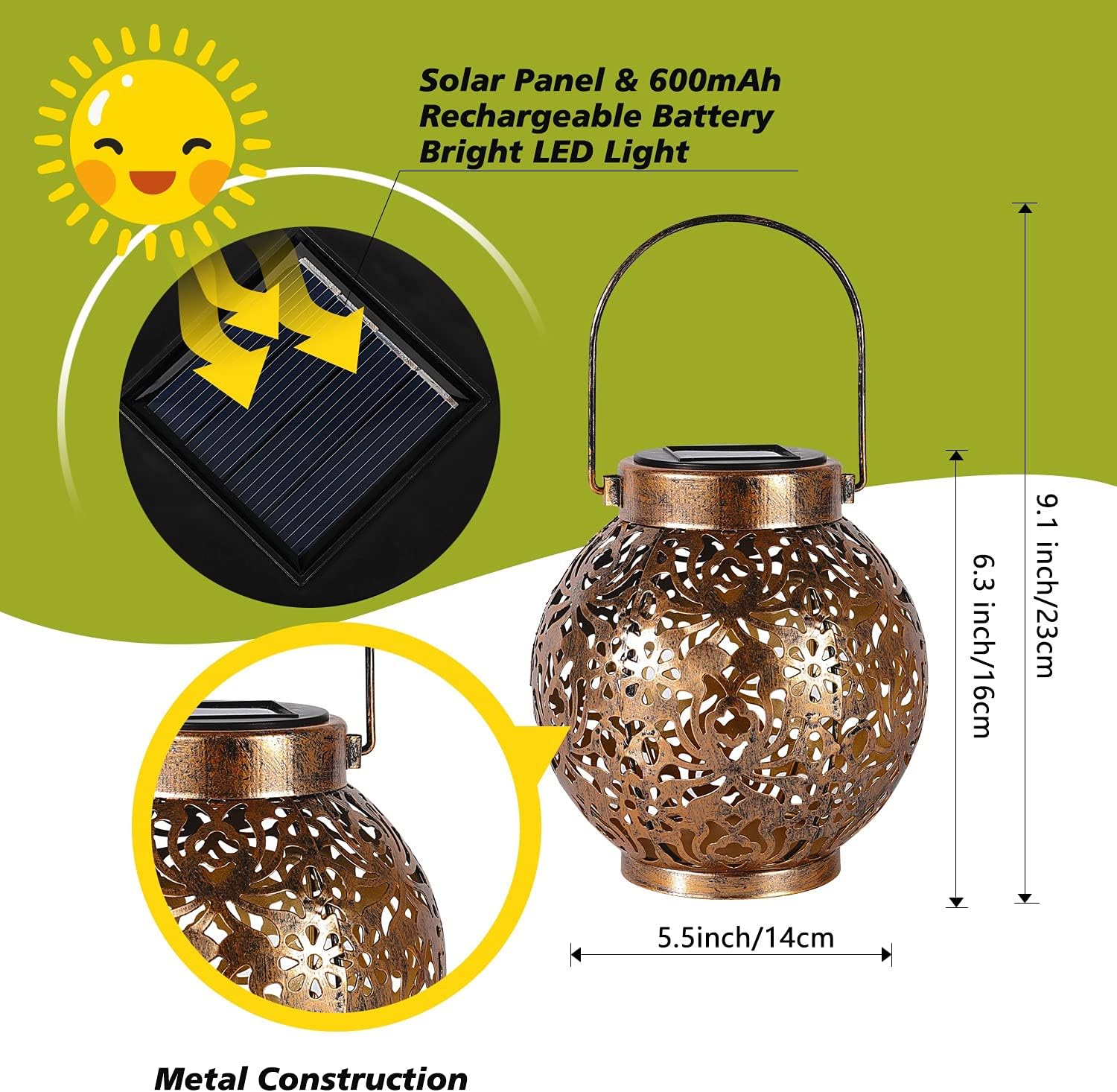 1-6PCS Lanternas Solares Marro - Outdoor Lighting Gazebo avaliação e preço